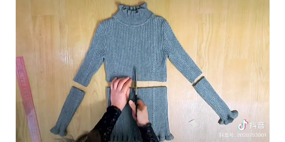 cách cắt áo len dài thành ngắn